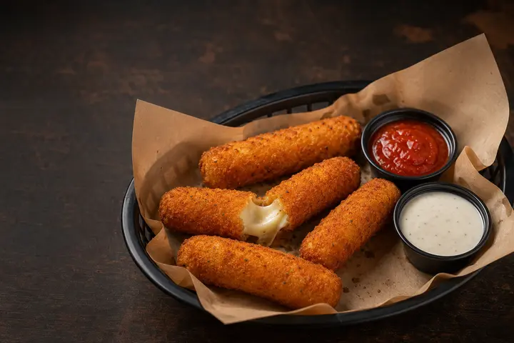 Mozzarella sticks served at Floating Lotus Brewery