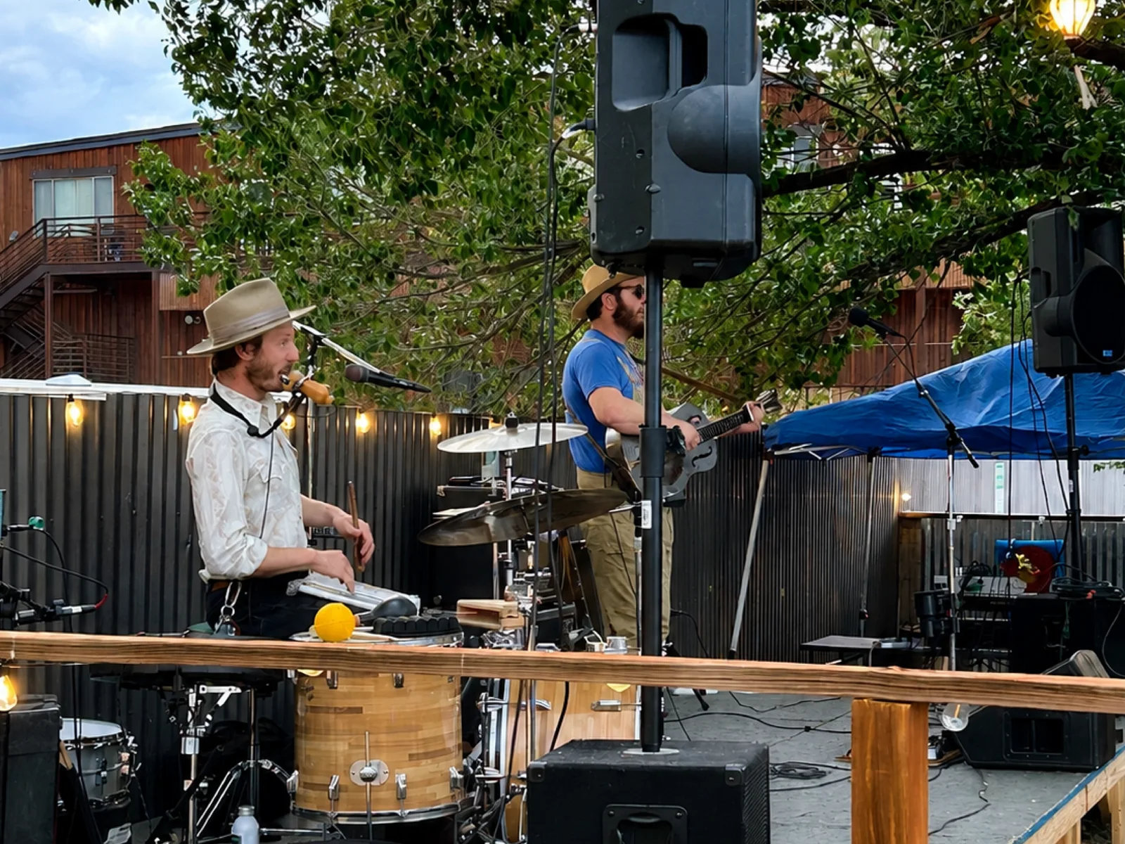 The outdoor stage at Floating Lotus Brewery.